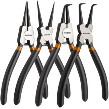 Snap ring pliers set and single pliers for internal and external rings – premium workshop tool
